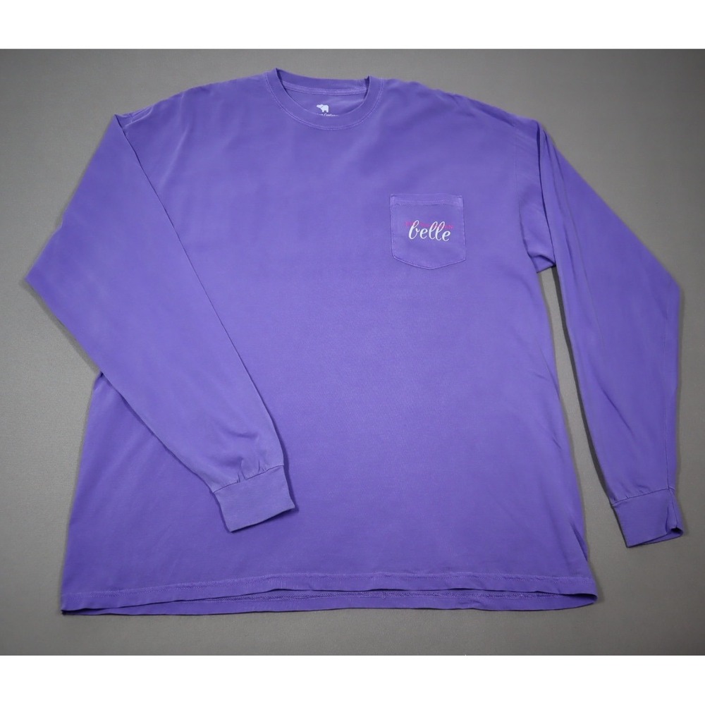 The Southern Belle Purple Long Sleeved Pocket Tee - Size XXL